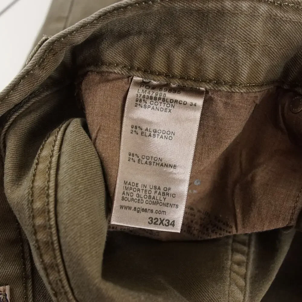Adriano Goldschmied AG Kurabo Selvage Tellis Modern Slim Brown Jeans 32 x 34